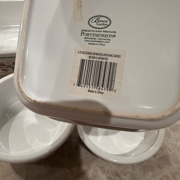 Portmerion Sweet Pea set of 4 bowls . Two circle and two square . - Picture 7 of 10